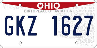 OH license plate GKZ1627
