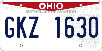 OH license plate GKZ1630