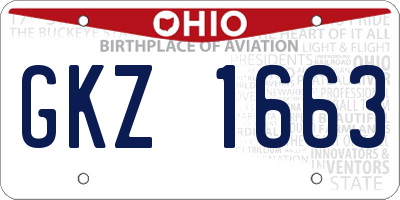 OH license plate GKZ1663
