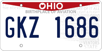 OH license plate GKZ1686