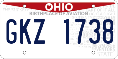 OH license plate GKZ1738