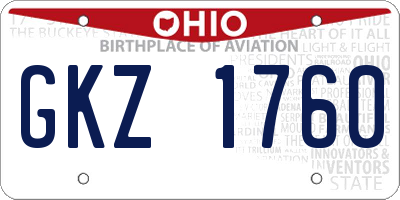 OH license plate GKZ1760