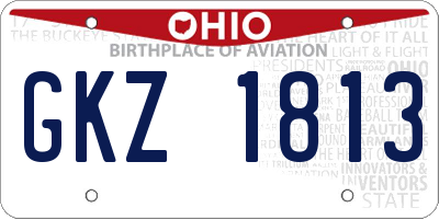 OH license plate GKZ1813