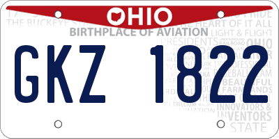 OH license plate GKZ1822