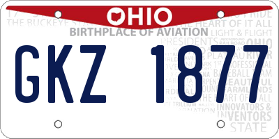 OH license plate GKZ1877