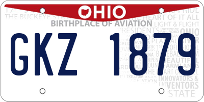 OH license plate GKZ1879