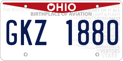 OH license plate GKZ1880