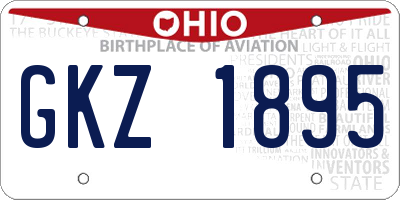 OH license plate GKZ1895