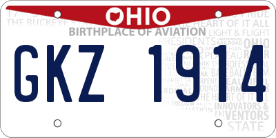 OH license plate GKZ1914