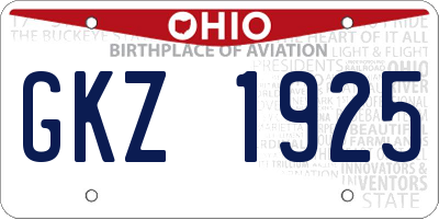 OH license plate GKZ1925