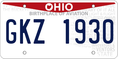 OH license plate GKZ1930