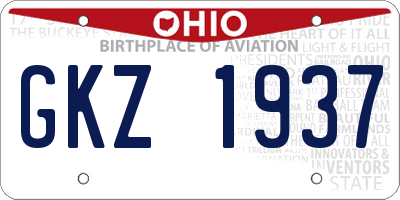OH license plate GKZ1937