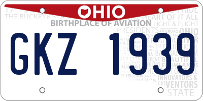 OH license plate GKZ1939
