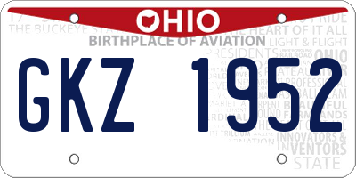 OH license plate GKZ1952