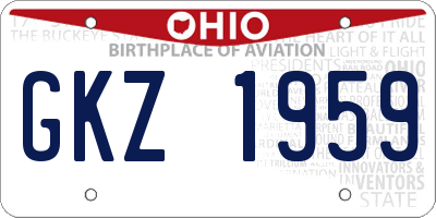 OH license plate GKZ1959