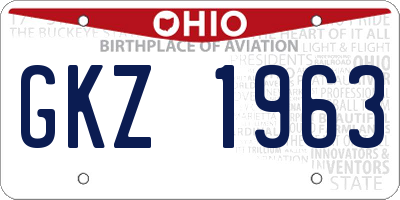 OH license plate GKZ1963
