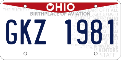 OH license plate GKZ1981