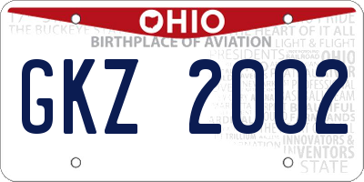 OH license plate GKZ2002