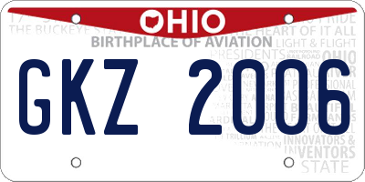 OH license plate GKZ2006