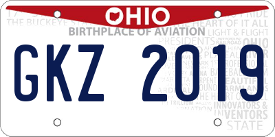 OH license plate GKZ2019