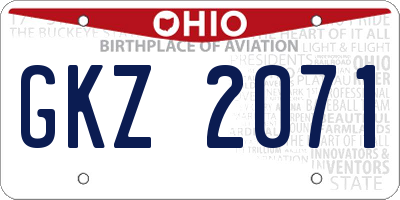OH license plate GKZ2071