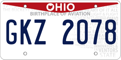 OH license plate GKZ2078