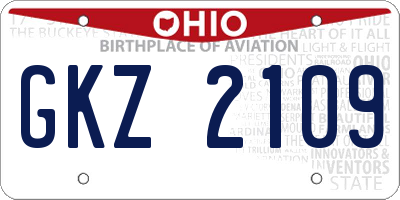 OH license plate GKZ2109