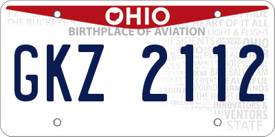 OH license plate GKZ2112