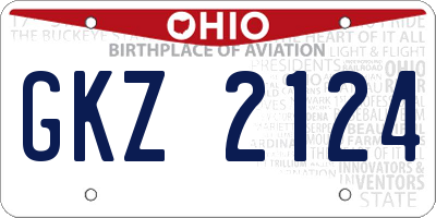 OH license plate GKZ2124