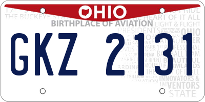 OH license plate GKZ2131