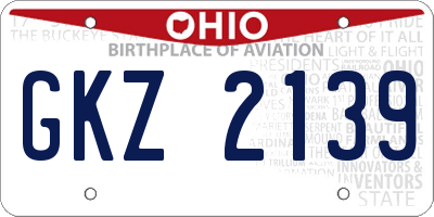 OH license plate GKZ2139
