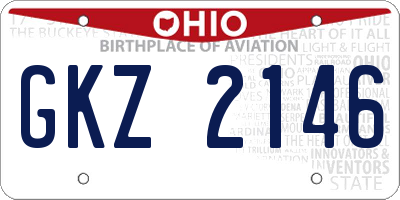 OH license plate GKZ2146