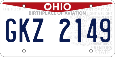 OH license plate GKZ2149