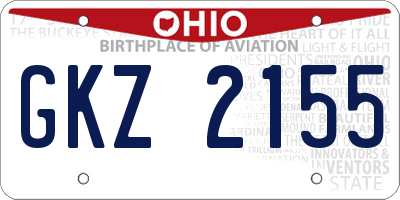 OH license plate GKZ2155