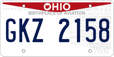 OH license plate GKZ2158