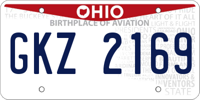OH license plate GKZ2169