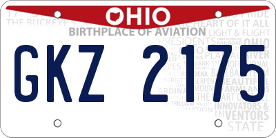 OH license plate GKZ2175