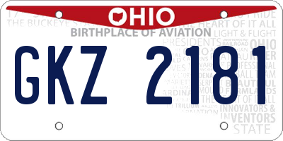 OH license plate GKZ2181