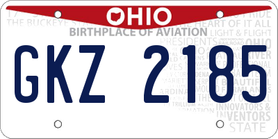 OH license plate GKZ2185