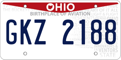 OH license plate GKZ2188