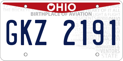 OH license plate GKZ2191