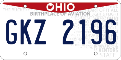 OH license plate GKZ2196