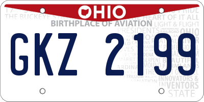 OH license plate GKZ2199