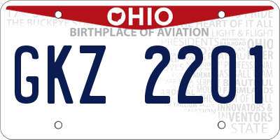 OH license plate GKZ2201