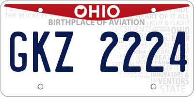 OH license plate GKZ2224