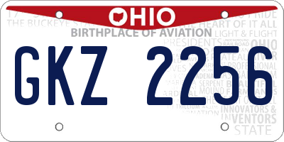 OH license plate GKZ2256
