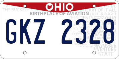 OH license plate GKZ2328