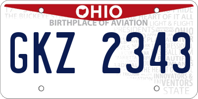 OH license plate GKZ2343