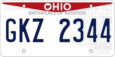 OH license plate GKZ2344