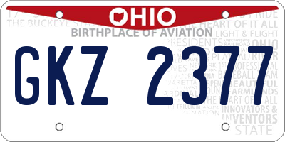 OH license plate GKZ2377